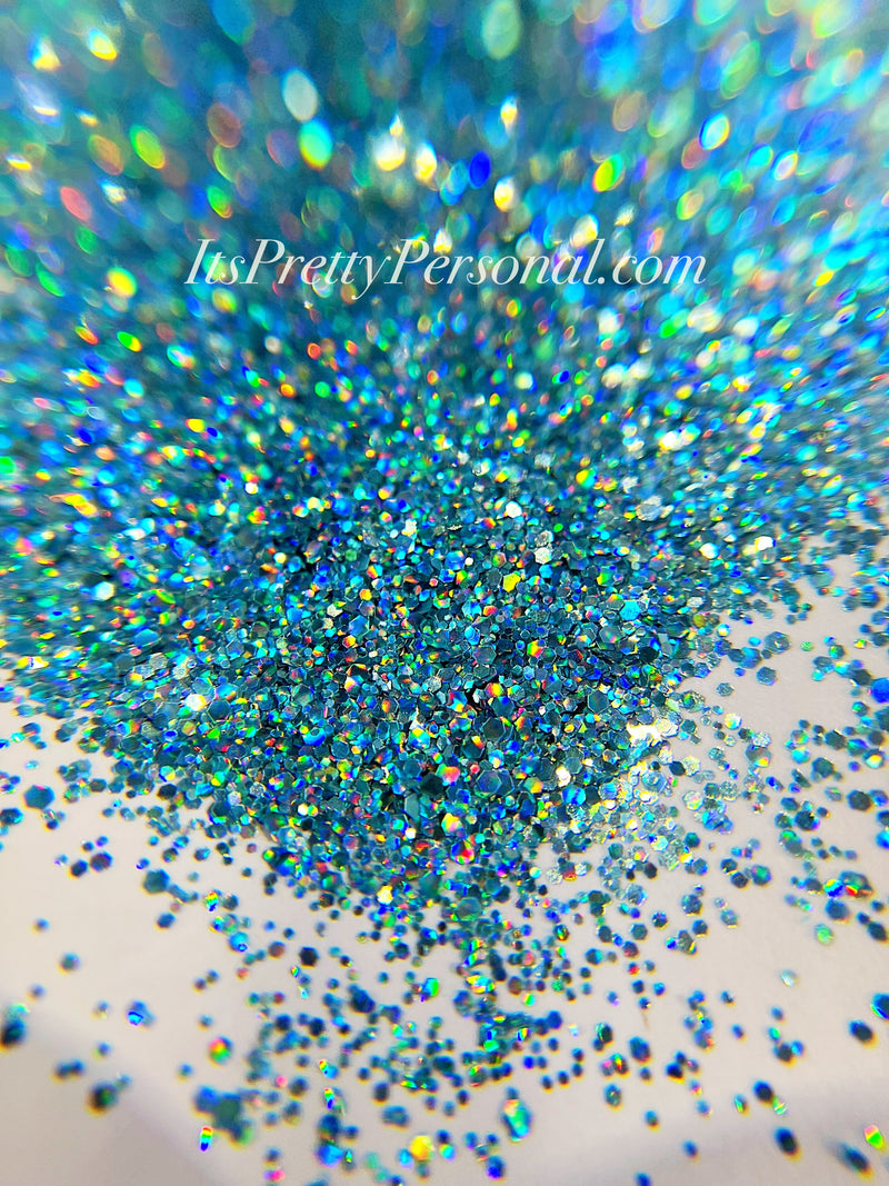 SCHMEDIUM CUT "Blue Skies Ahead" -Holographic + Hologram Glitter