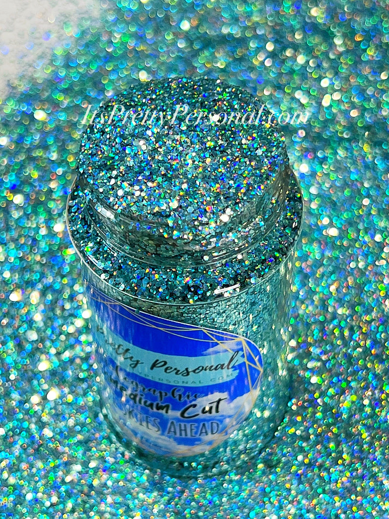 SCHMEDIUM CUT "Blue Skies Ahead" -Holographic + Hologram Glitter