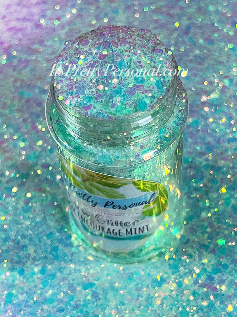 “Some Encourage Mint”- Mint Opal GLOW Glitter