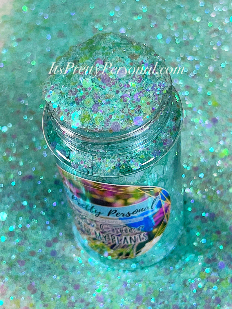 “I Wet My Plants”- Blue Opal GLOW Glitter