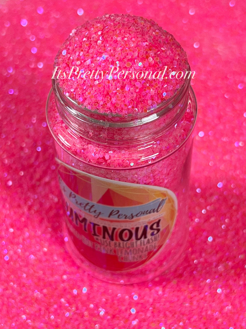 “Twisted Hot Pink Lemonade Chunky” (Medium Cut)- Luminous Reflective Glitter Collection