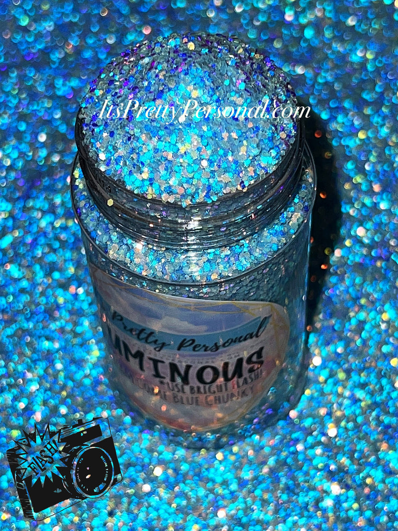 "Dream Come Blue Chunky” (Medium Cut)- Luminous Reflective Glitter Collection